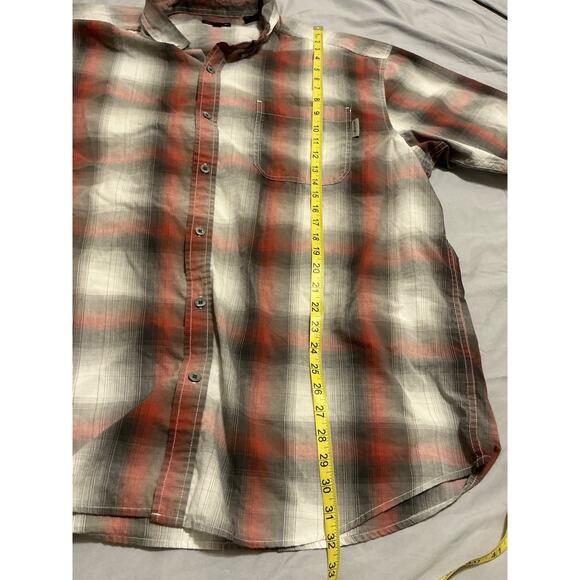 Wolverine Shirt Adult XXL Red Plaid Short Sleeve Button Down Men - Picture 6 of 7